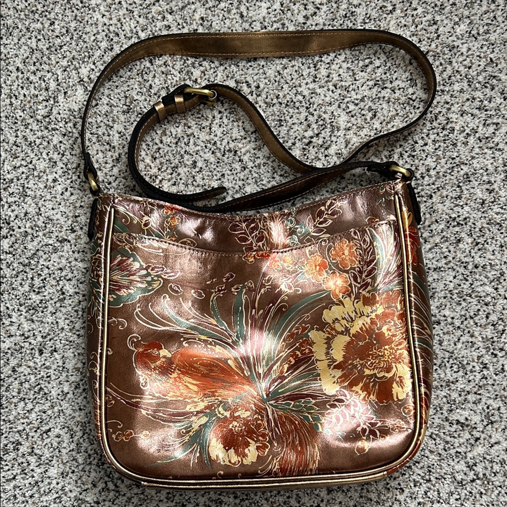 Patricia Nash Emeline Crossbody Metallic Floral Shoulder Bag - Picture 3 of 7